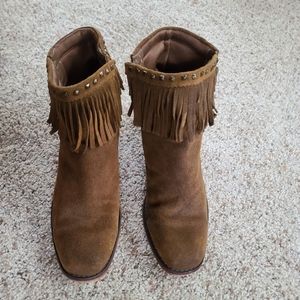 BareTraps Wendell Fringe Ankle Boots Size 7.5
